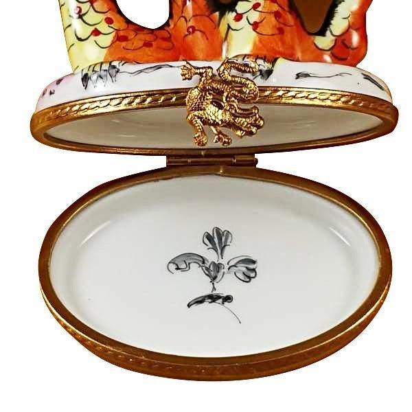 Chinese Dragon Porcelain Limoges Wild Animal Travel Myth French Trinket Box