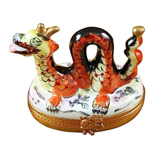 Chinese Dragon Porcelain Limoges Wild Animal Travel Myth French Trinket Box