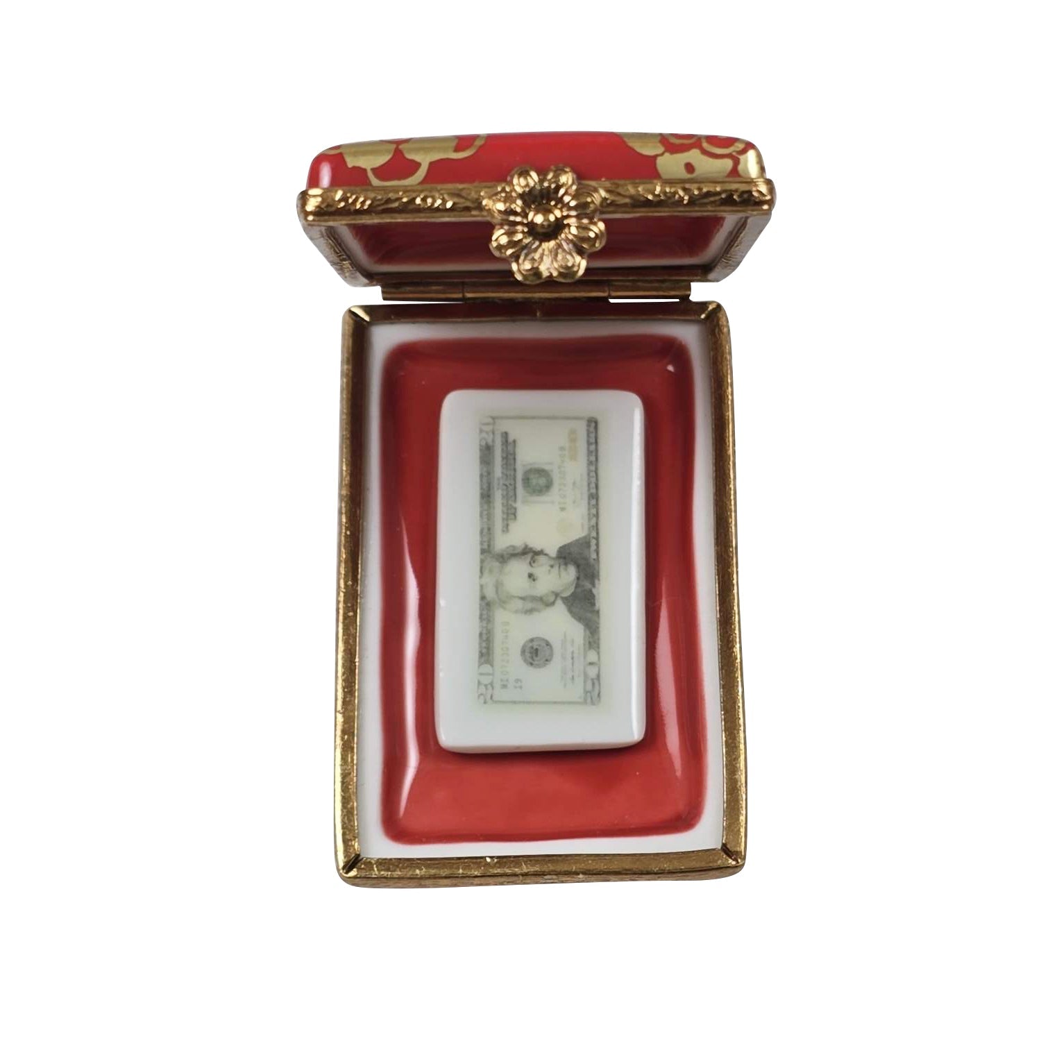 Chinese Happy New Years Removable $20 Bill Porcelain Limoges Special World Travel French Trinket Box