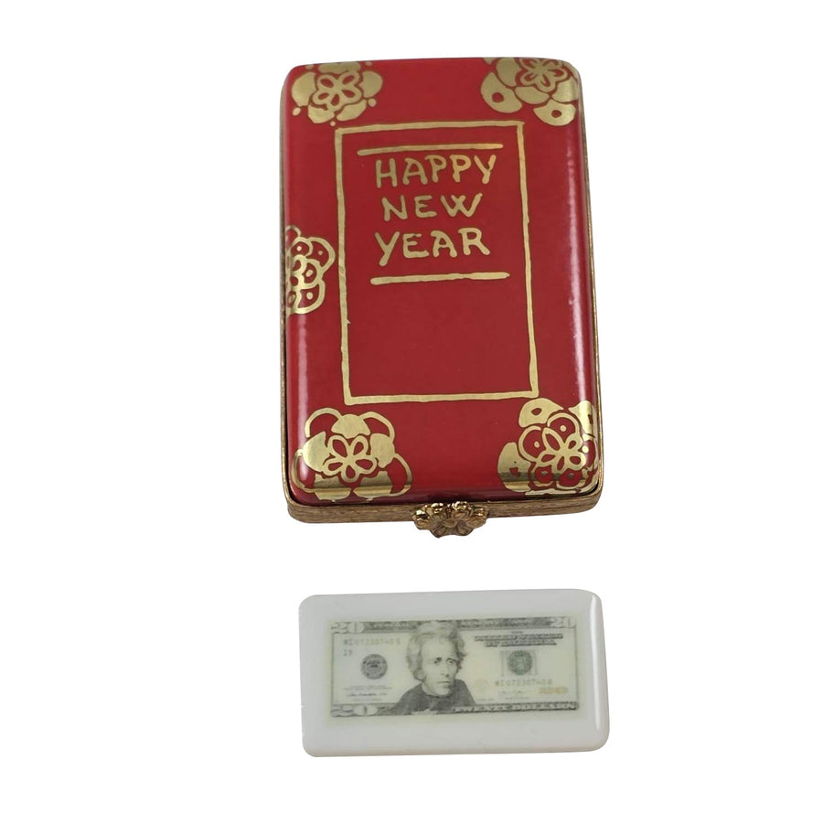 Chinese Happy New Years Removable $20 Bill Porcelain Limoges Special World Travel French Trinket Box