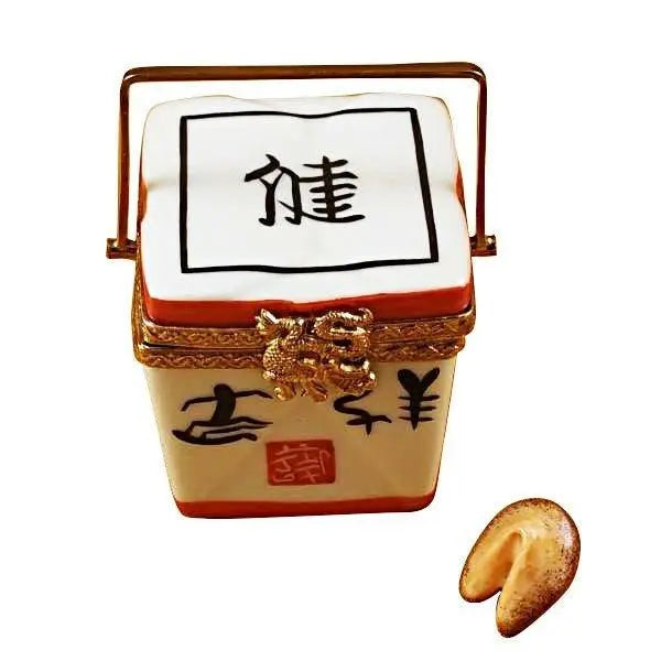 Chinese Take Out with Calligraphy Porcelain Limoges Food French Trinket Box