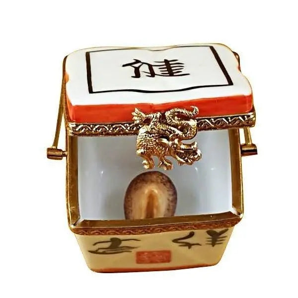 Chinese Take Out with Calligraphy Porcelain Limoges Food French Trinket Box