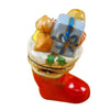 Christmas Boot Santa Stocking Porcelain Limoges xmas theme Santa French Trinket Box