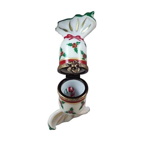 Christmas Candy W Cane Porcelain Limoges xmas Dessert French Trinket Box