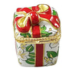 Christmas Gift with Red Bow Porcelain Limoges xmas theme French Trinket Box
