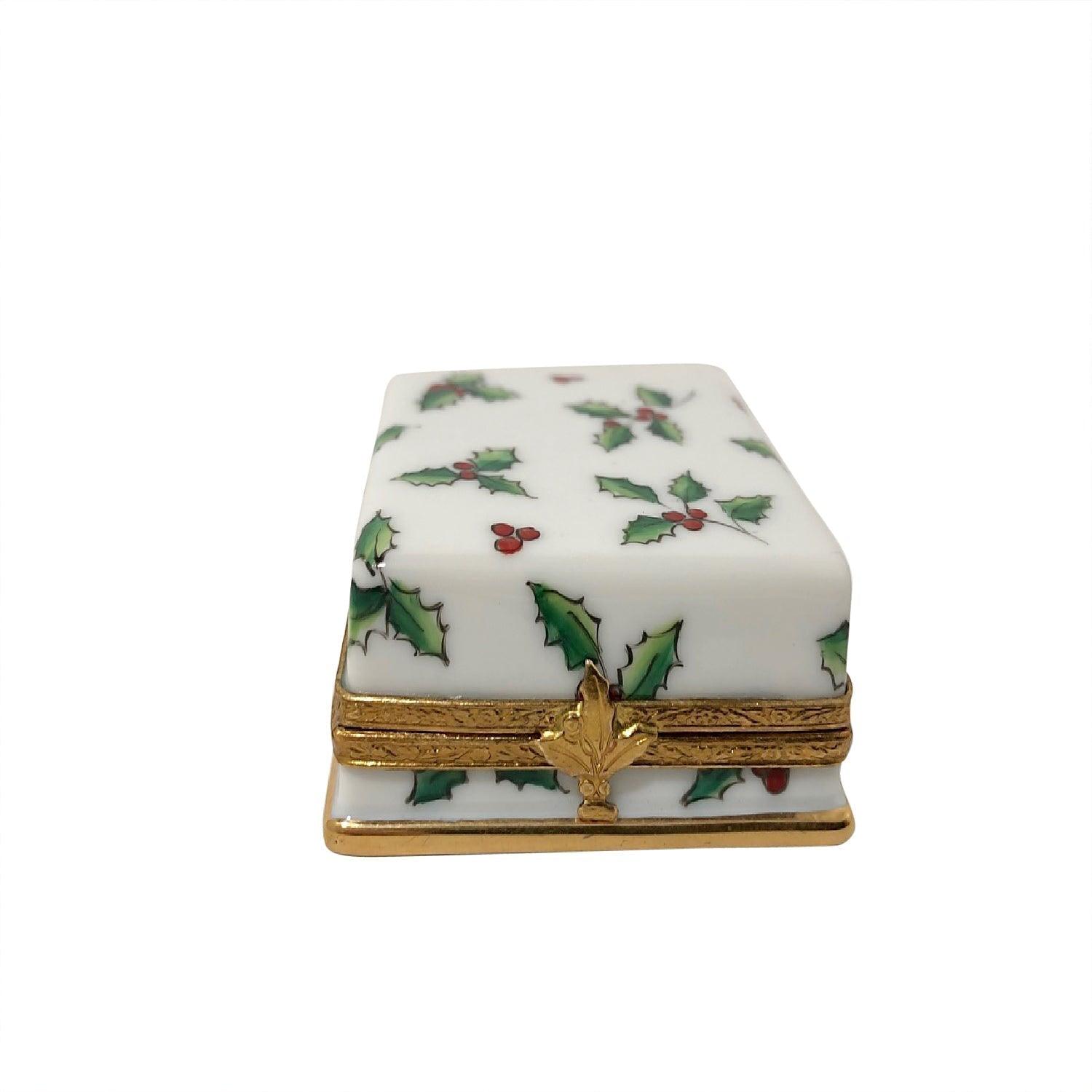 Christmas Holly Gift Cupcakes Cookies Porcelain Limoges xmas Dessert French Trinket Box
