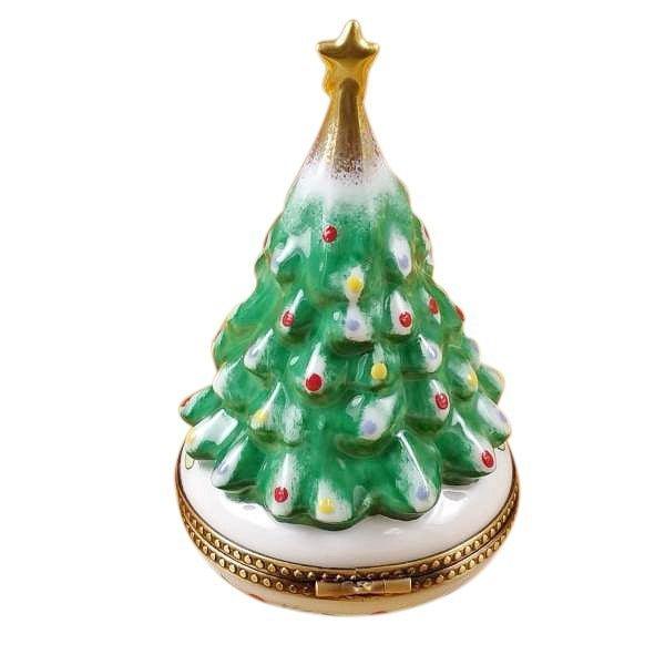 Christmas Tree with Star Porcelain Limoges Christmas Tree French Trinket Box