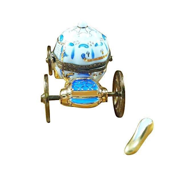 Cinderella Carriage with Shoe Porcelain Limoges Fairy French Trinket Box