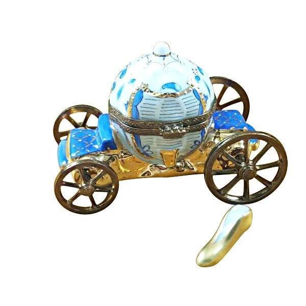 Cinderella Carriage with Shoe Porcelain Limoges Fairy French Trinket Box