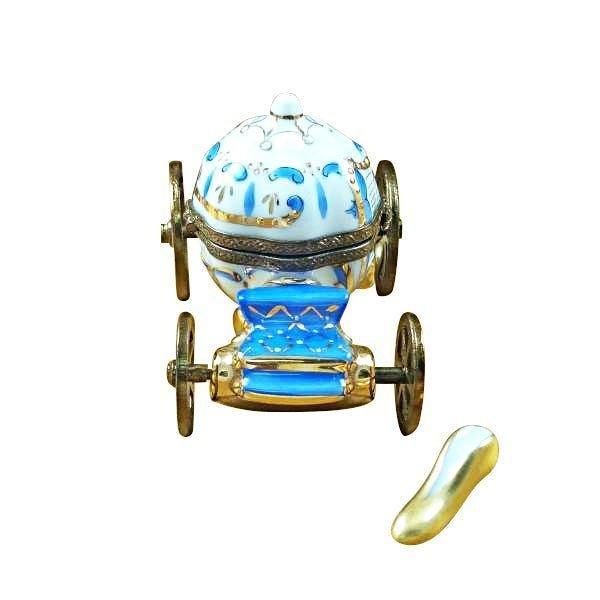 Cinderella Carriage with Shoe Porcelain Limoges Fairy French Trinket Box
