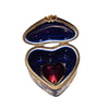 Cobalt Heart With Golden Blooms Porcelain Limoges heart French Trinket Box