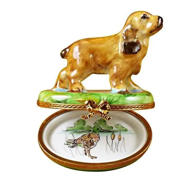 Cocker Spaniel Porcelain Limoges dog French Trinket Box