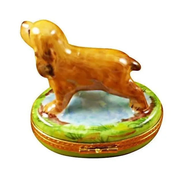 Cocker Spaniel Porcelain Limoges dog French Trinket Box