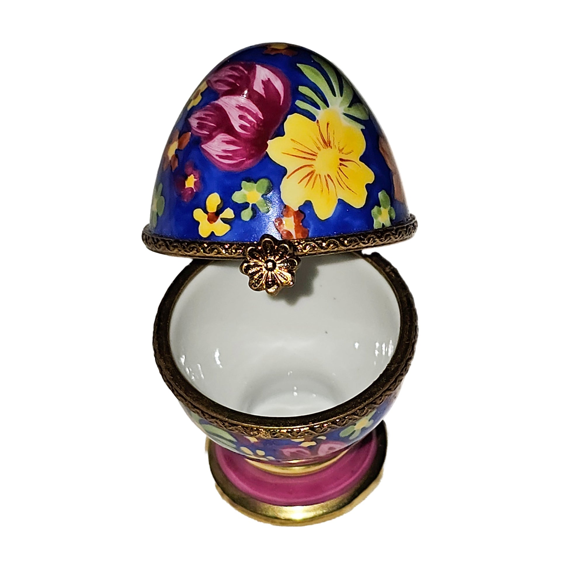 Colorful Floral Egg Delight Porcelain Limoges egg French Trinket Box