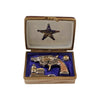 Colt Revolver in Case Porcelain Limoges United States Men Sports French Trinket Box