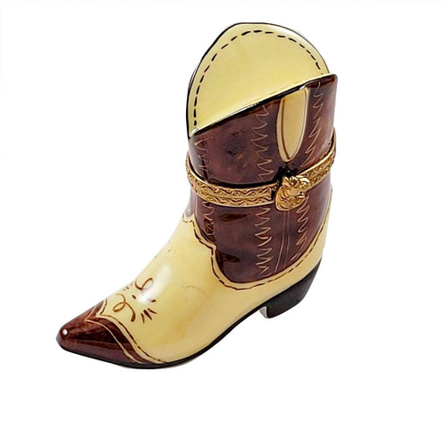 Cowboy Boot Porcelain Limoges shoes farm animals French Trinket Box