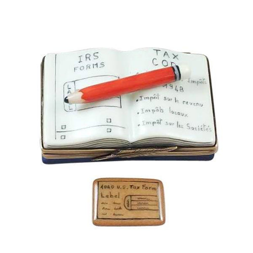 CPA Book Accountant Porcelain Limoges professional graduation French Trinket Box