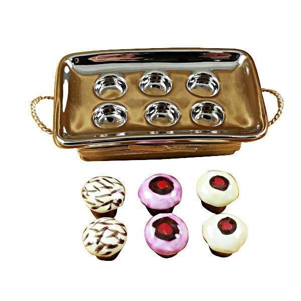 Cupcake Tray Porcelain Limoges Dessert French Trinket Box