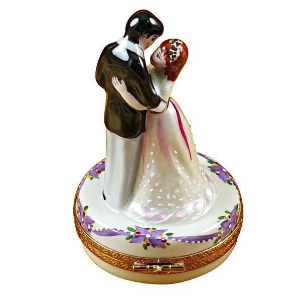 Dancing Bride and Groom Porcelain Limoges Wedding Anniversary Limoges Box Bridal French Trinket Box