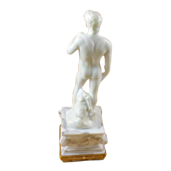 David Statue 7" Porcelain Limoges World Travel Fine Art French Trinket Box