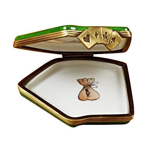 Deck of Cards Porcelain Limoges games wine spirits French Trinket Box