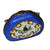 Deep Blue Floral Limoges Box Porcelain Limoges purse French Trinket Box