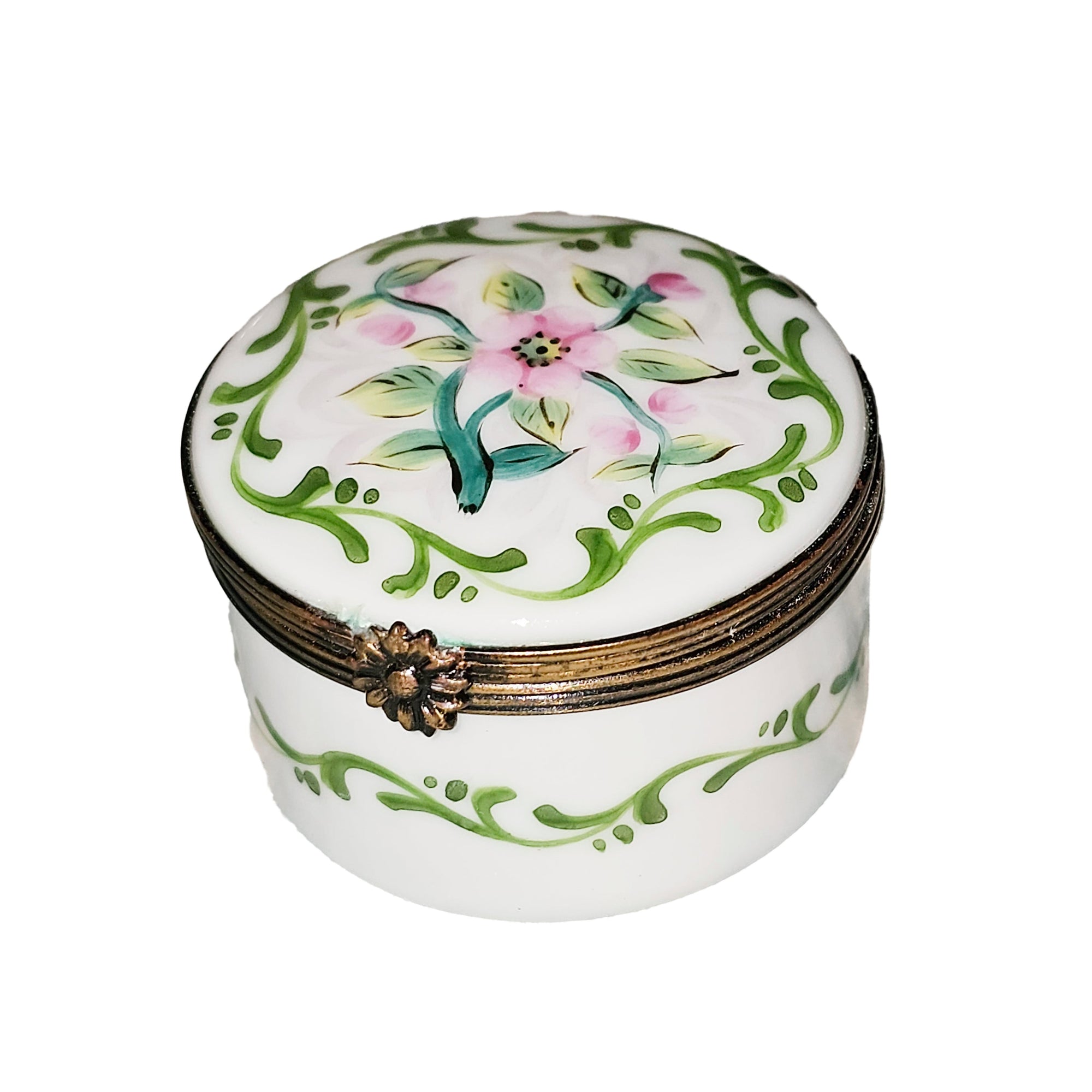 Delicate Pink Floral Limoges Box Porcelain Limoges traditional French Trinket Box