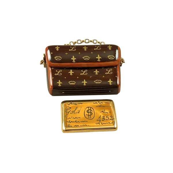 Designer Clutch Purse with Credit Card Porcelain Limoges Limoges Box Purse French Trinket Box
