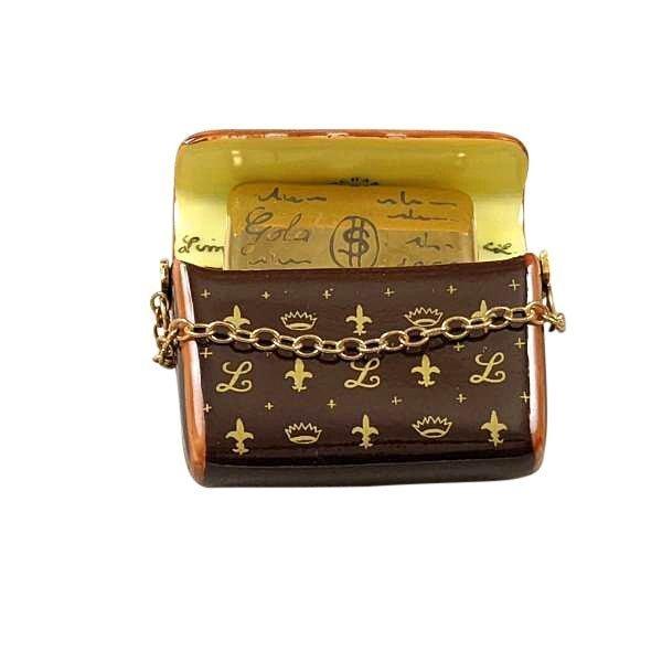 Designer Clutch Purse with Credit Card Porcelain Limoges Limoges Box Purse French Trinket Box