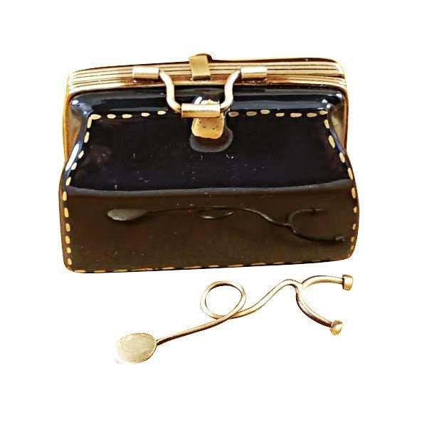Doctor's Bag with Stethoscope Porcelain Limoges professional bag limoges boxes French Trinket Box