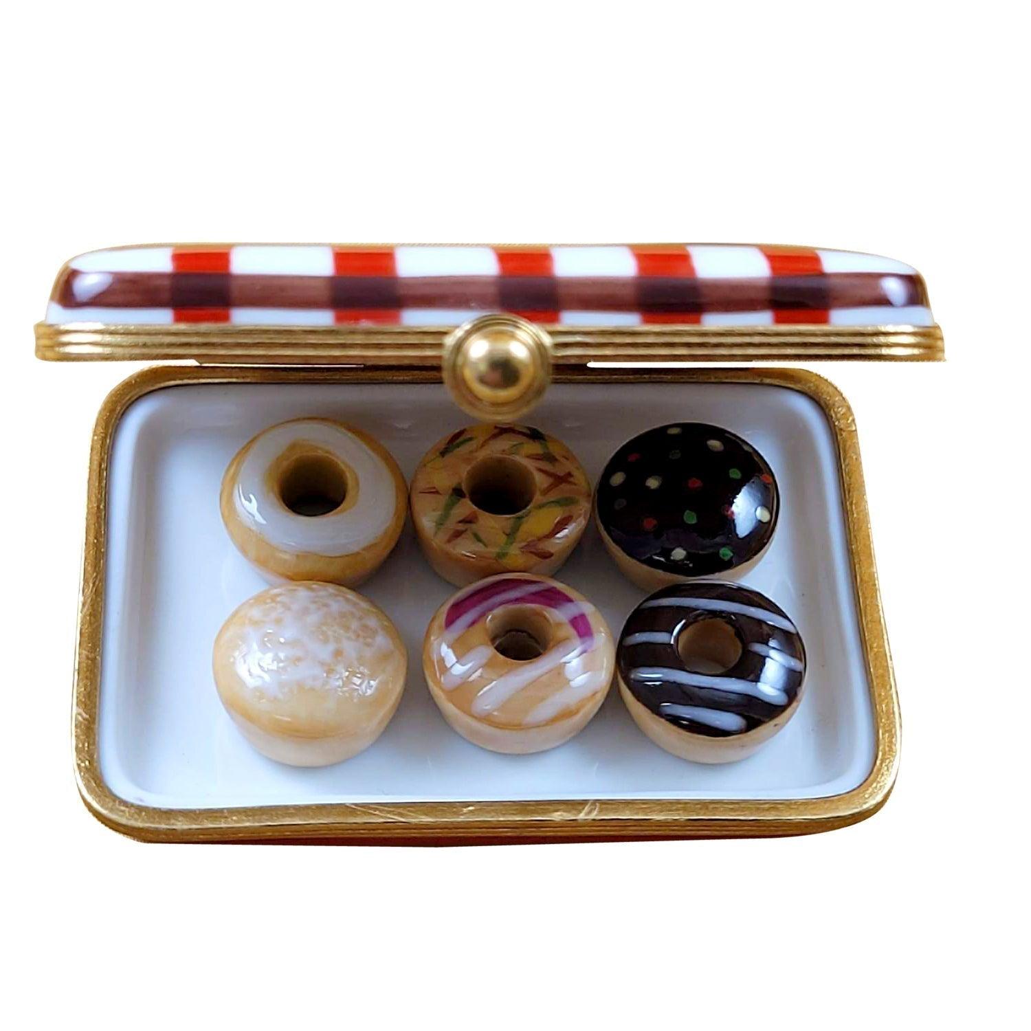 Donut with Six Donuts Porcelain Limoges Dessert French Trinket Box