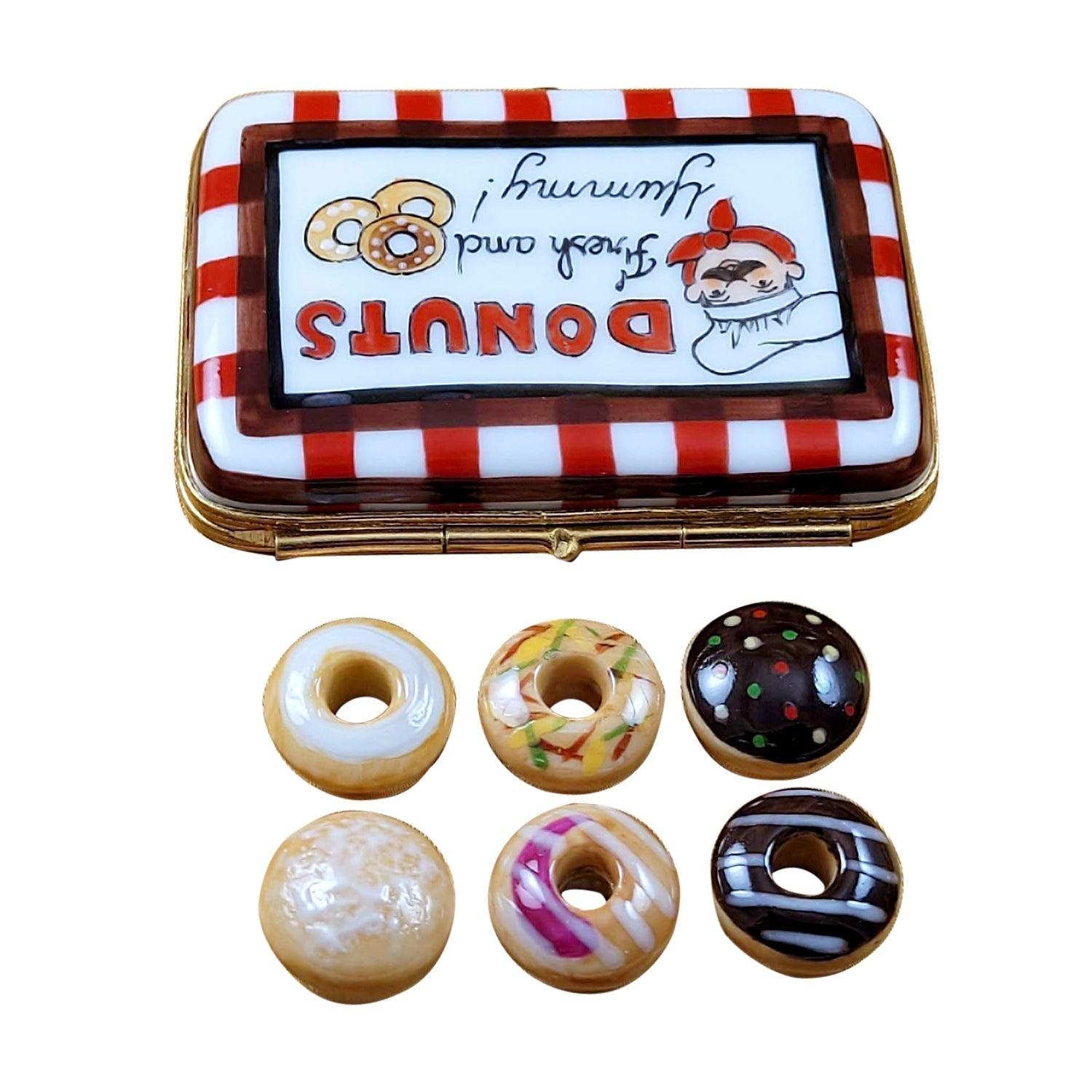 Donut with Six Donuts Porcelain Limoges Dessert French Trinket Box