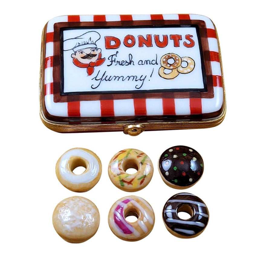 Donut with Six Donuts Porcelain Limoges Dessert French Trinket Box