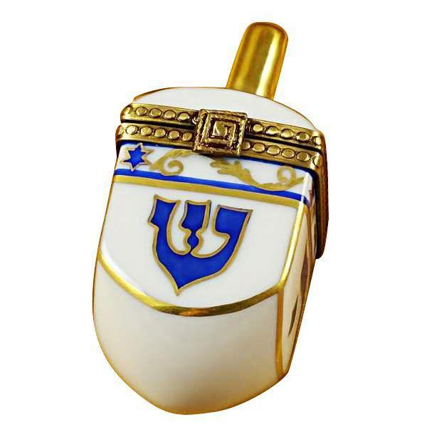 Dreidel - White Porcelain Limoges religion spirit Rochard Limoges Box jewish French Trinket Box