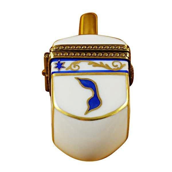 Dreidel - White Porcelain Limoges religion spirit Rochard Limoges Box jewish French Trinket Box