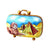Artoria Egypt travel Limoges box featuring hand-painted pyramids and the Sphinx with blue sky background