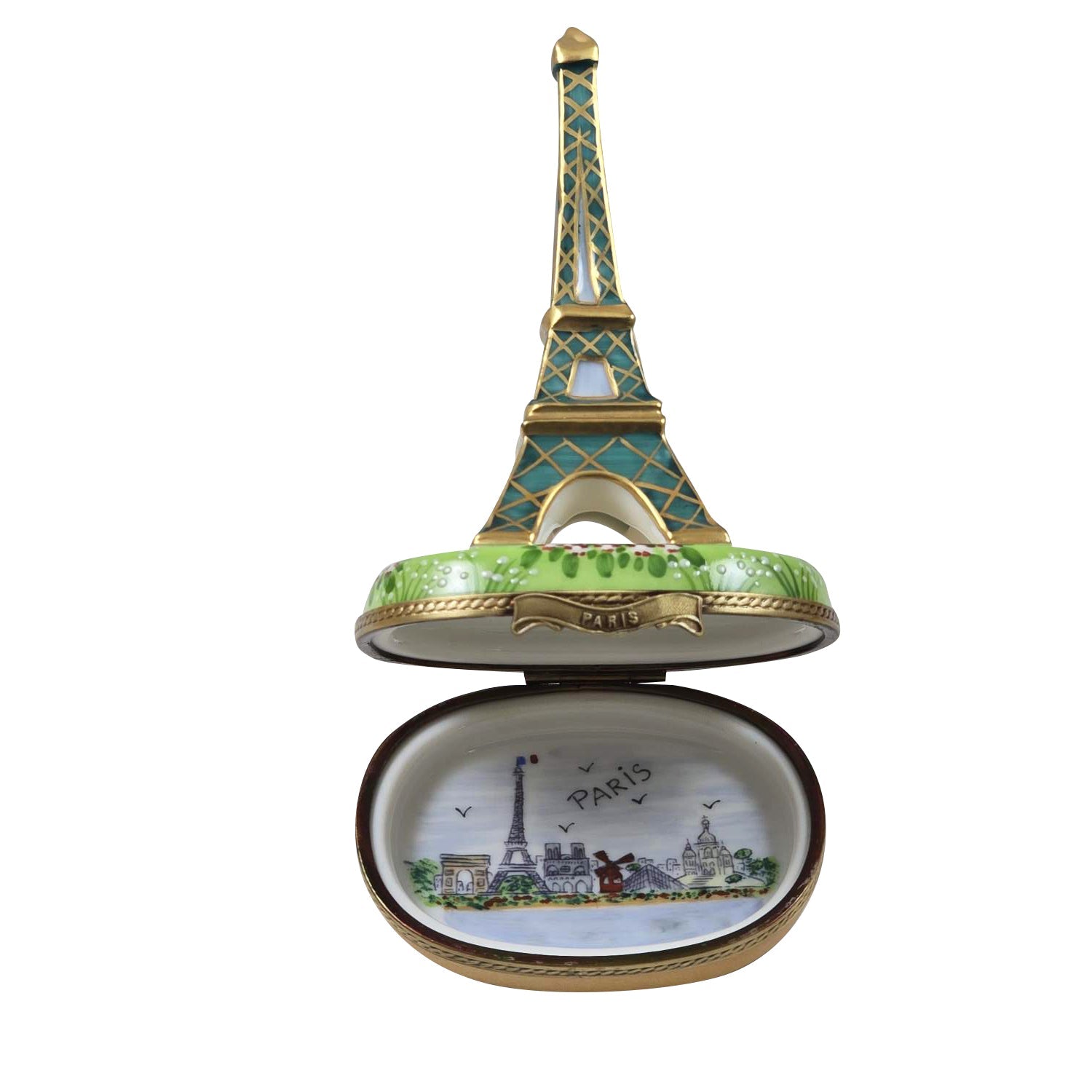 Eiffel Tower Spring Porcelain Limoges Eiffel Tower Paris France French Trinket Box