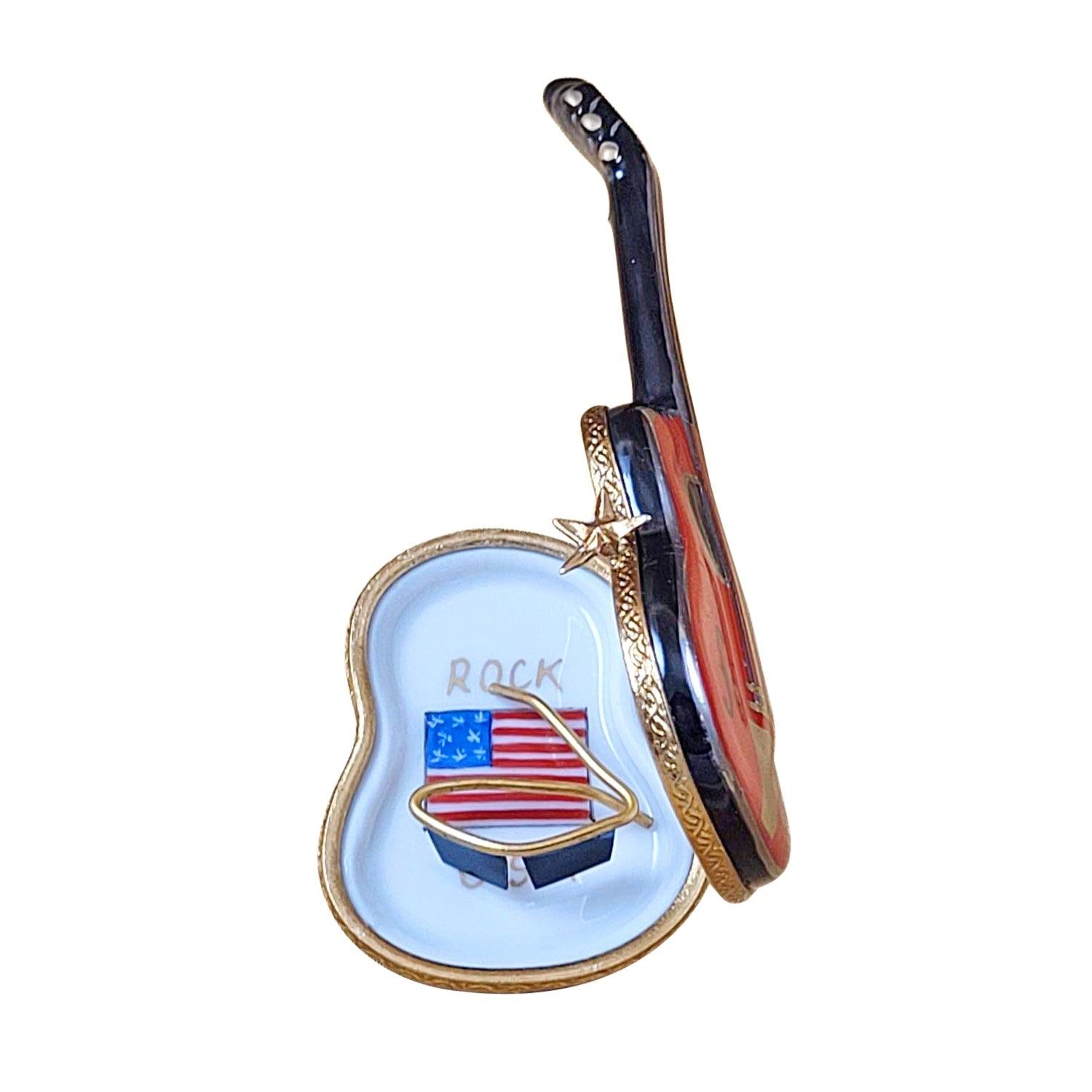 Electric Guitar Porcelain Limoges music French Trinket Box