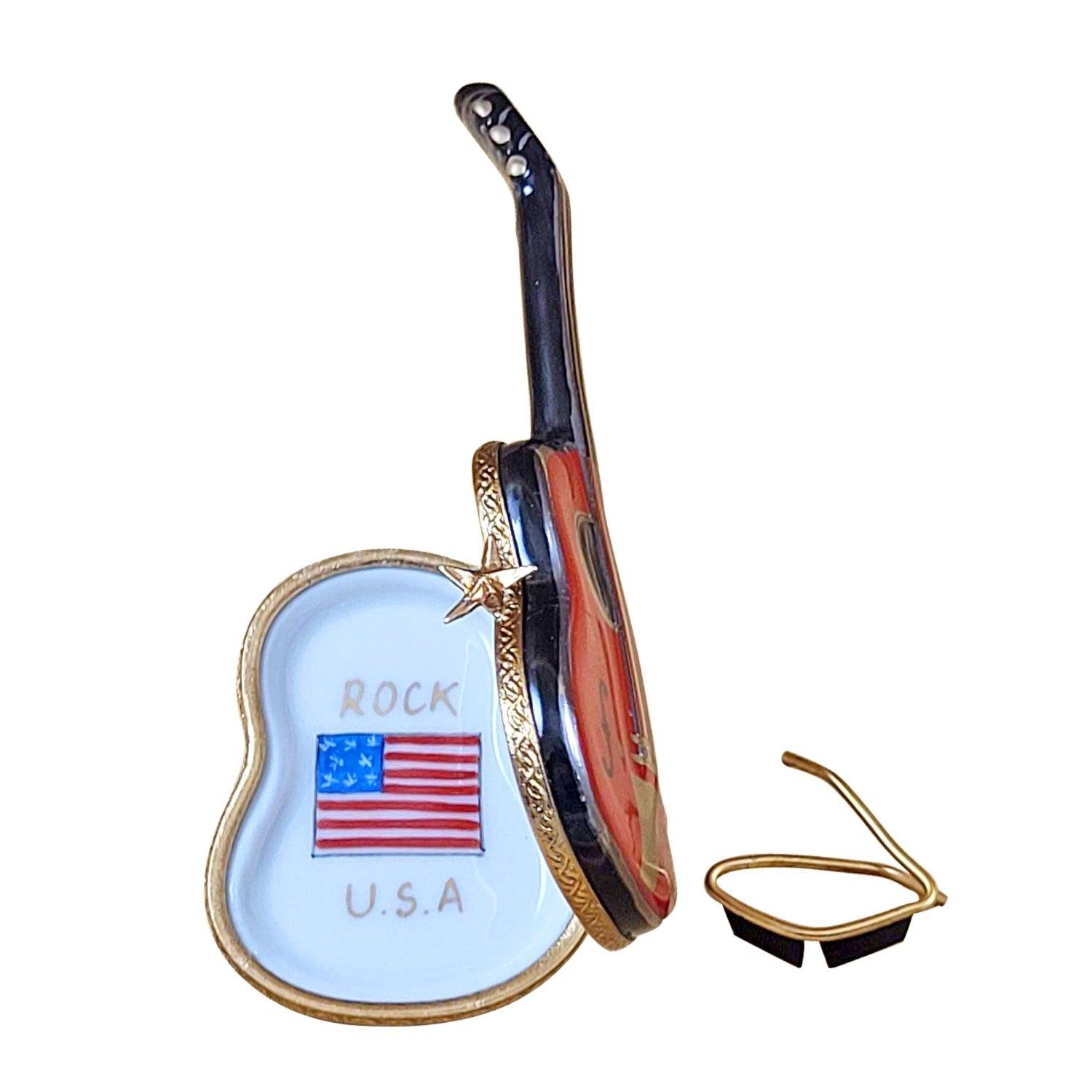 Electric Guitar Porcelain Limoges music French Trinket Box