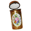 Elegant Brown Floral Limoges Box Porcelain Limoges traditional French Trinket Box