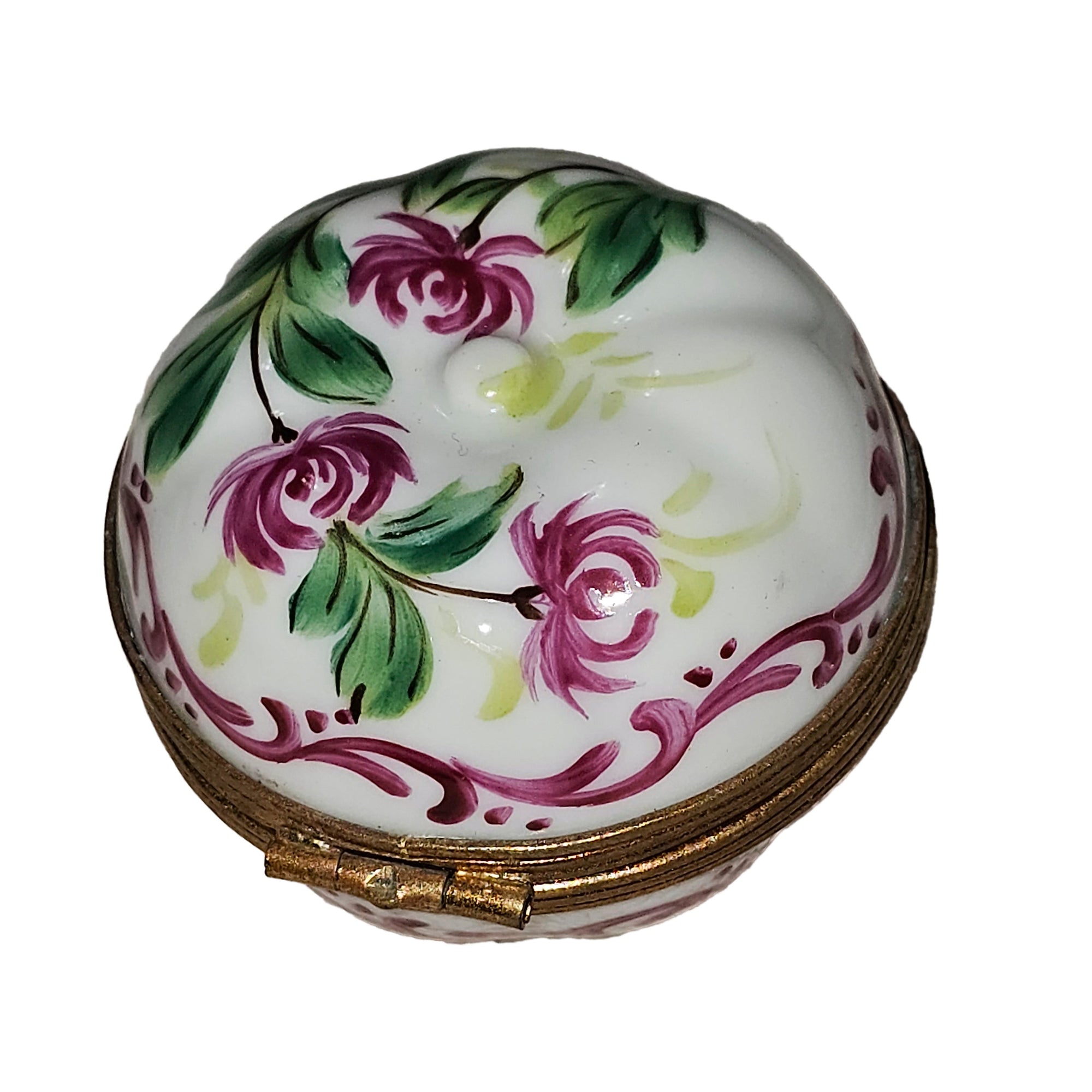 Elegant Floral Limoges Box Porcelain Limoges fruit vegetables French Trinket Box
