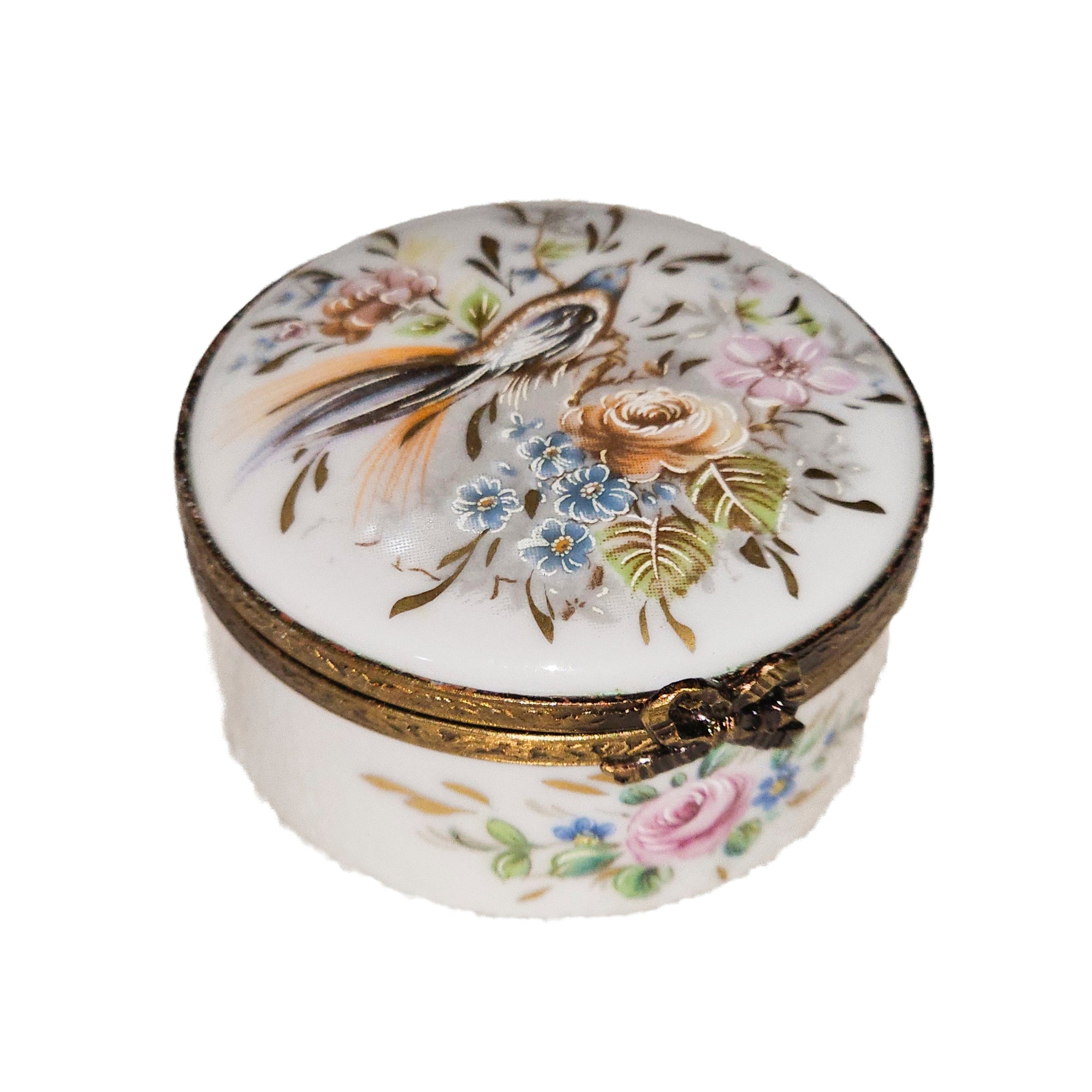 Elegant Floral Limoges Box Porcelain Limoges traditional French Trinket Box