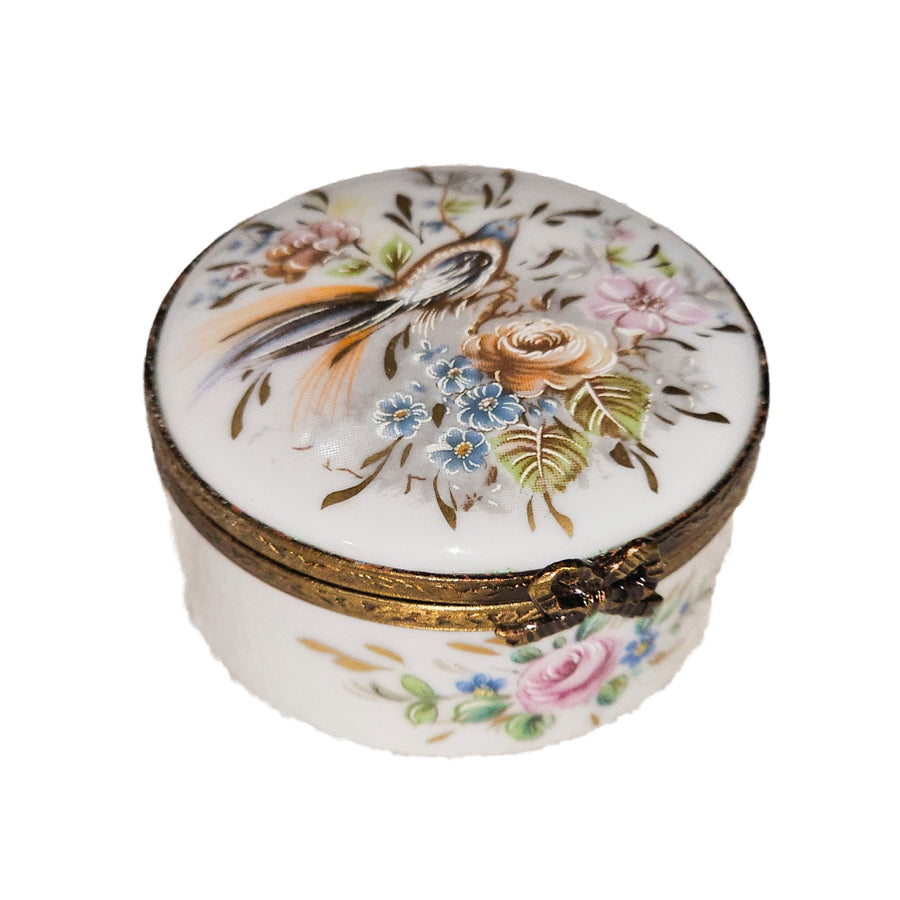 Elegant Floral Limoges Box Porcelain Limoges traditional French Trinket Box