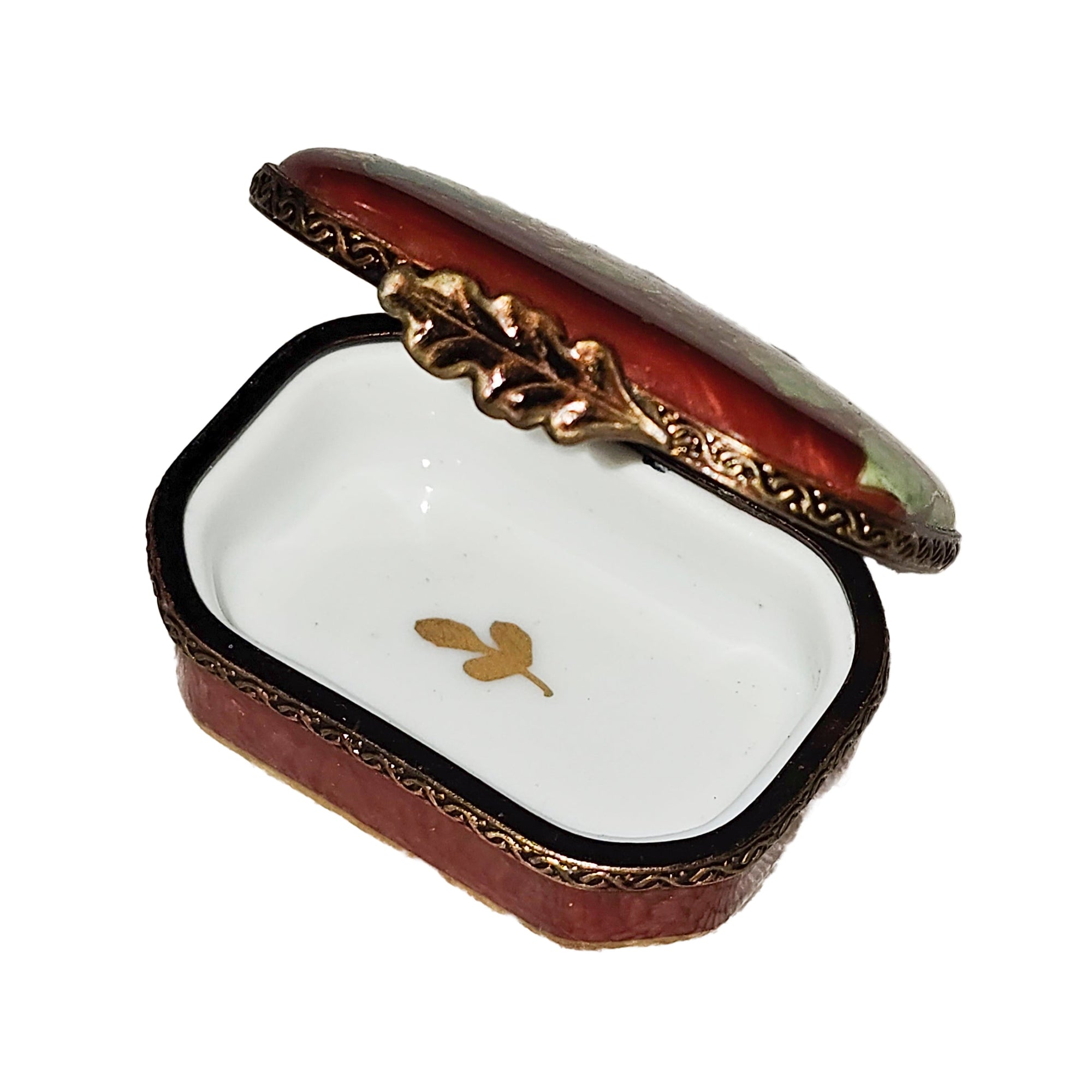 Elegant Red Floral Limoges Box Porcelain Limoges Traditional French Trinket Box