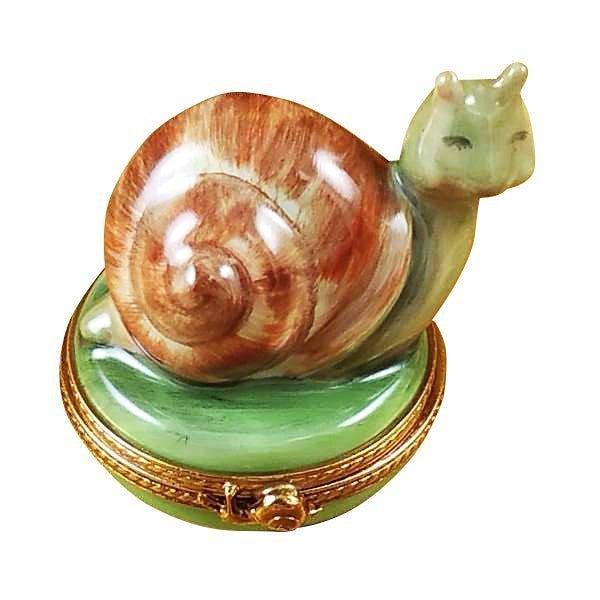 Escargot Snail Porcelain Limoges fish Food Ocean Beach French Trinket Box
