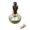 Falcon with Mouse Porcelain Limoges bird mice sports French Trinket Box