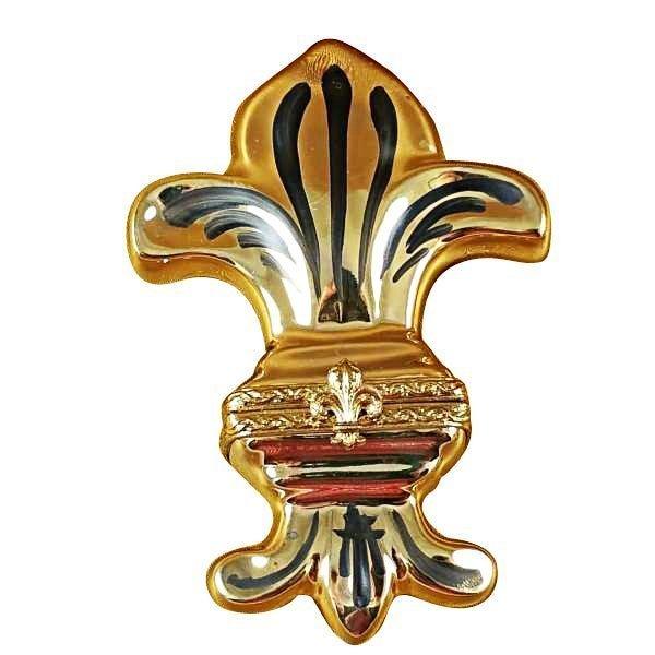 Fleur de Lys - Gold Porcelain Limoges Paris France French Trinket Box