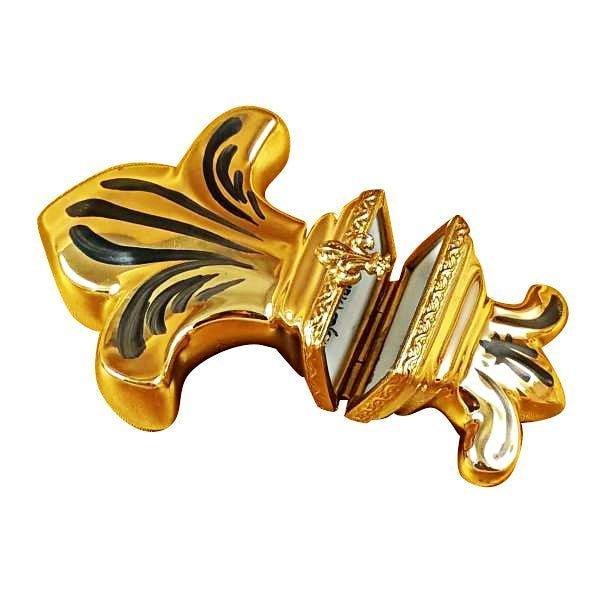 Fleur de Lys - Gold Porcelain Limoges Paris France French Trinket Box