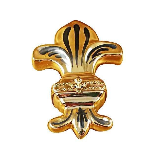 Fleur de Lys - Gold Porcelain Limoges Paris France French Trinket Box