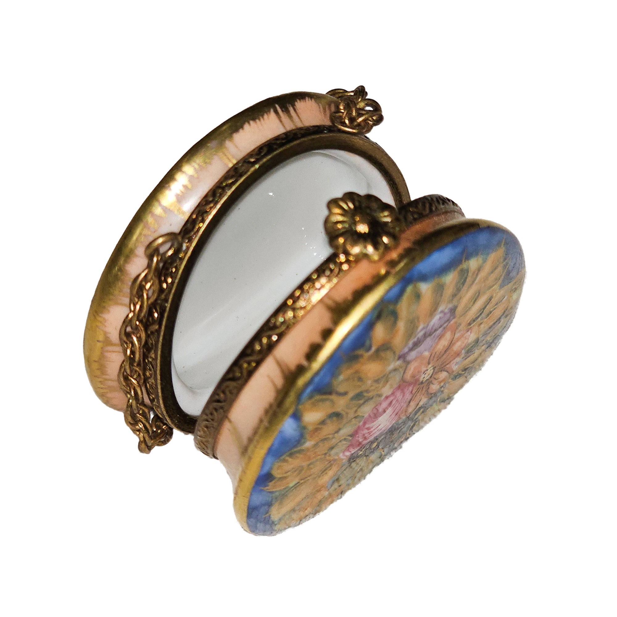 Floral Elegance Limoges Box Porcelain Limoges purse French Trinket Box